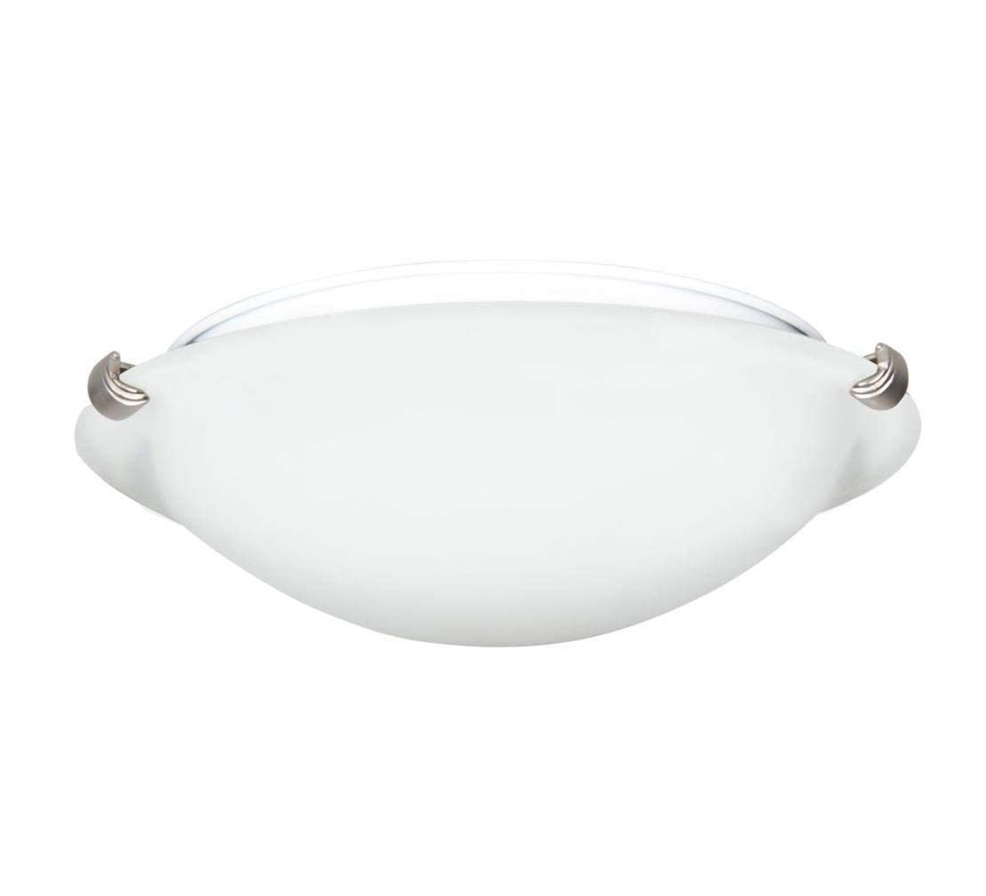 12IN 2LT FLUSH MOUNT WHITE GL SN