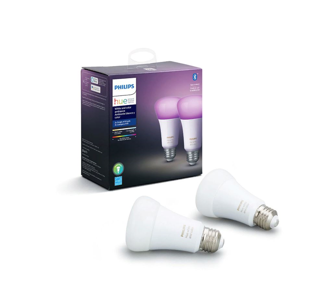 Philips Hue White and Color A19 2 pack