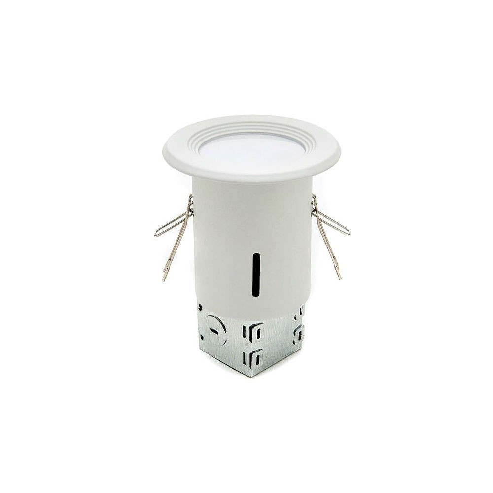 3" White Complete Fixture Fixed Flood