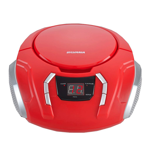 SYLVANIA PORTABLE CD BOOMBOX AM/FM RED