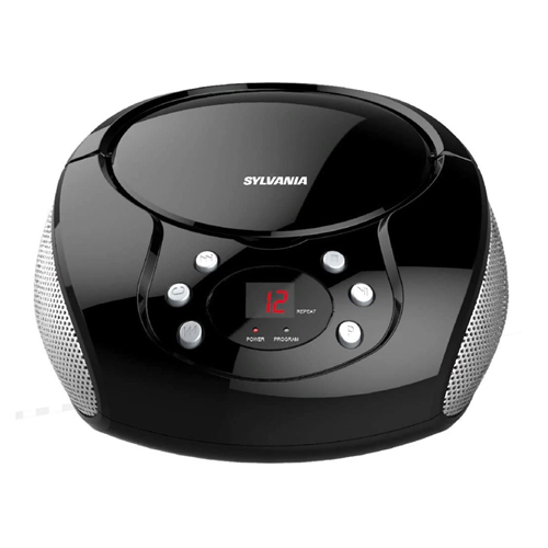 SYLVANIA CD BOOMBOX WITH AM/FM BLACK