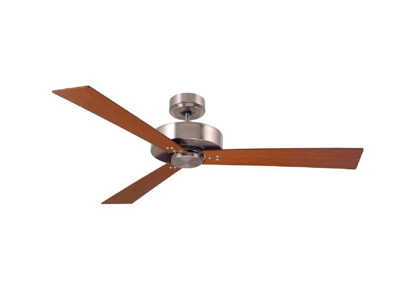 Kathy Ireland Home CF320CBS Keane 52" Brushed Steel With Natural Cherry/Walnut Blades Indoor Ceiling Fan In Natural Cherry/Walnut Veneer