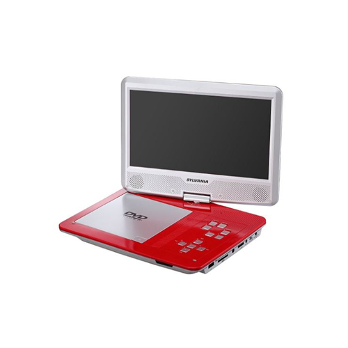 10'' DVD SD USB Swivel Remote Bat - Red