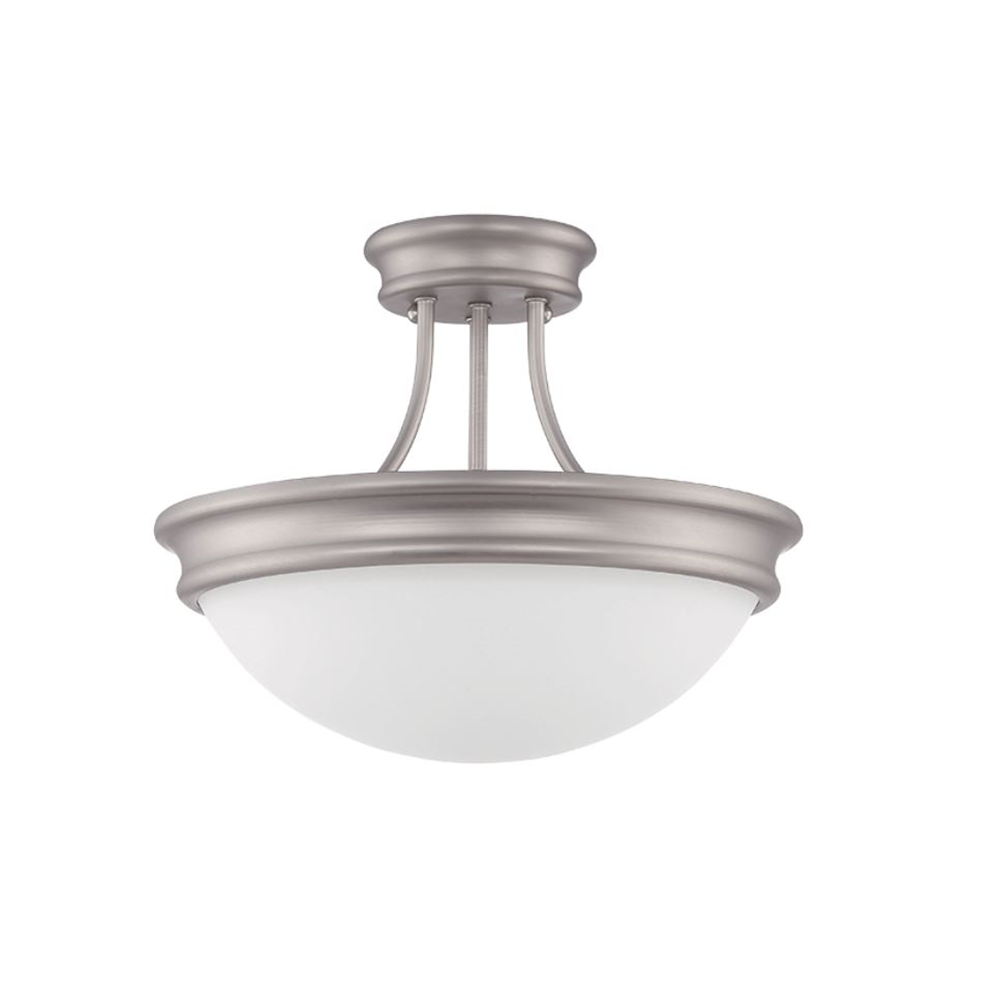 14IN 3LT MB SEMI FLUSH FRST MILK GLASS