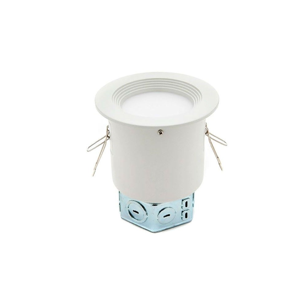 4” White Complete Fixture Fixed Flood
