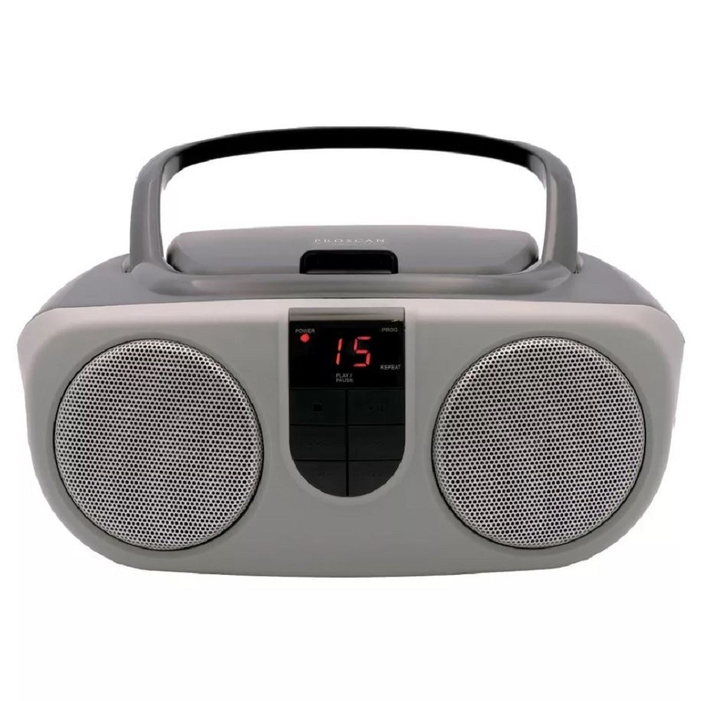 Proscan Portable CD Radio Boombox Silver