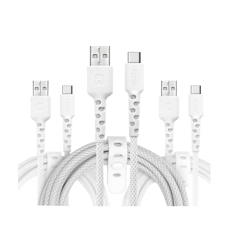 IHOME 3PK USB-C TO USB-A CHARGING CABLE