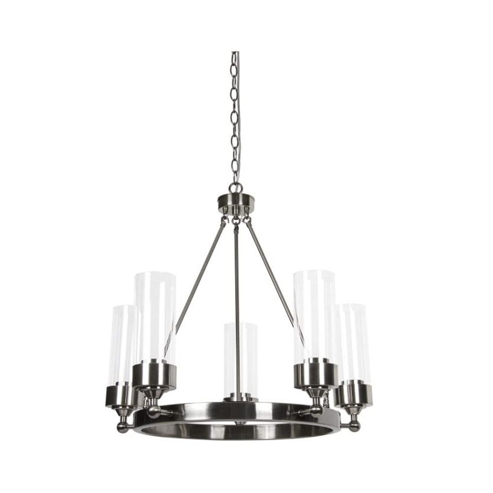 ESQUIRE 5LT CHANDELIER WITH CLEAR GLASS