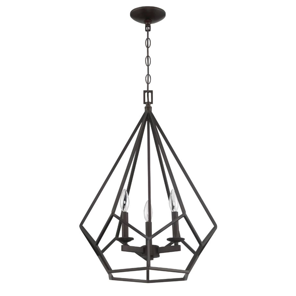3LT 60W CB LYRIC CAGE PENDANT