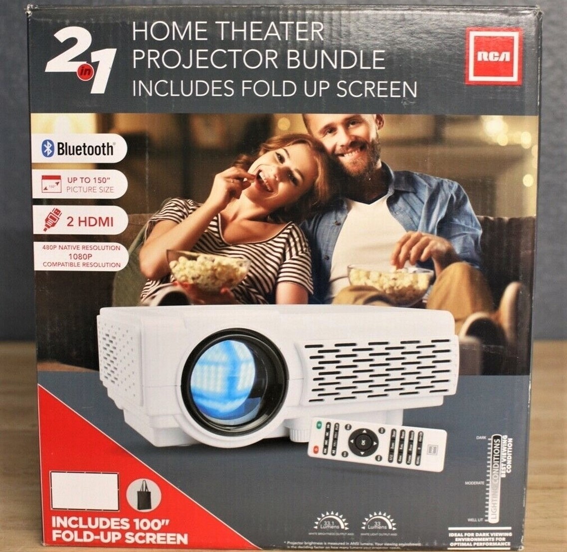 RCA PROJECTOR BUNDLE WITH SCREEN
