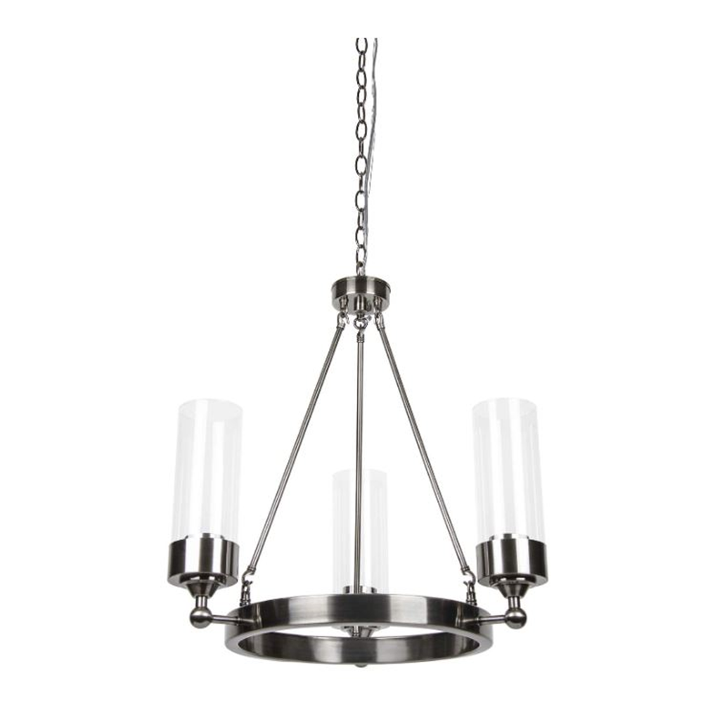 ESQUIRE 3LT CHANDELIER WITH CLEAR GLASS