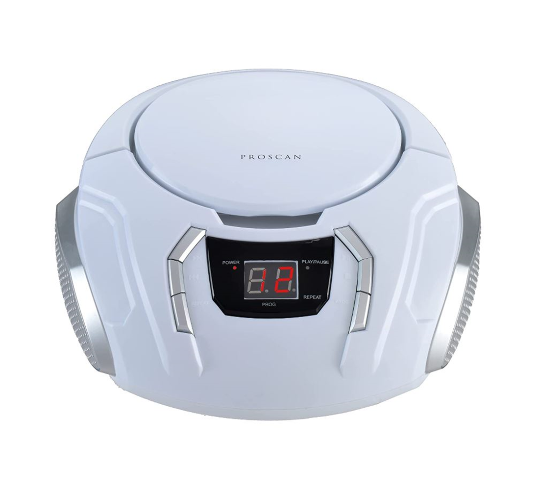 CD Boombox with AM/FM Radio - White