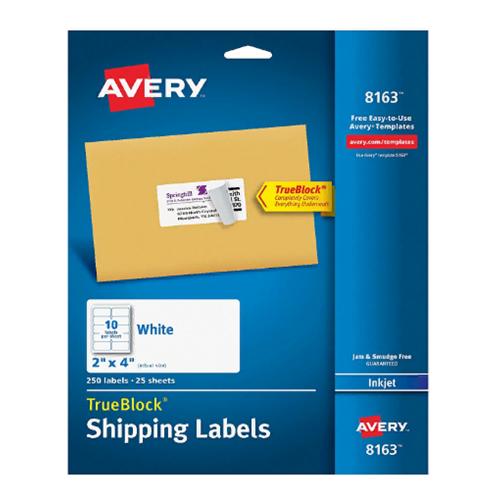Avery White Ink Jet Mailing Labels 2*4 