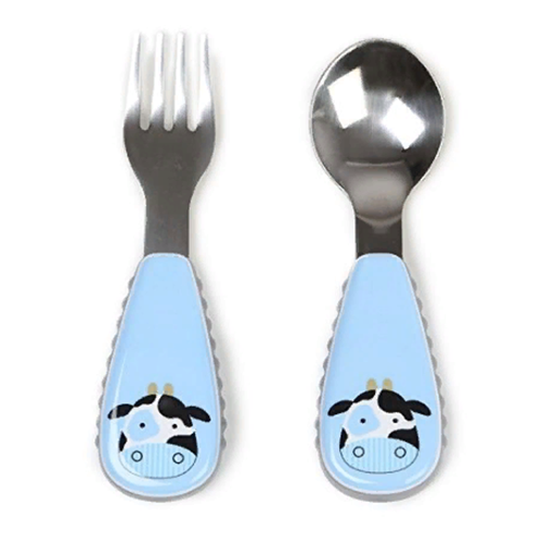 Skip Hop Zootensils Fork and Spoon, Cow