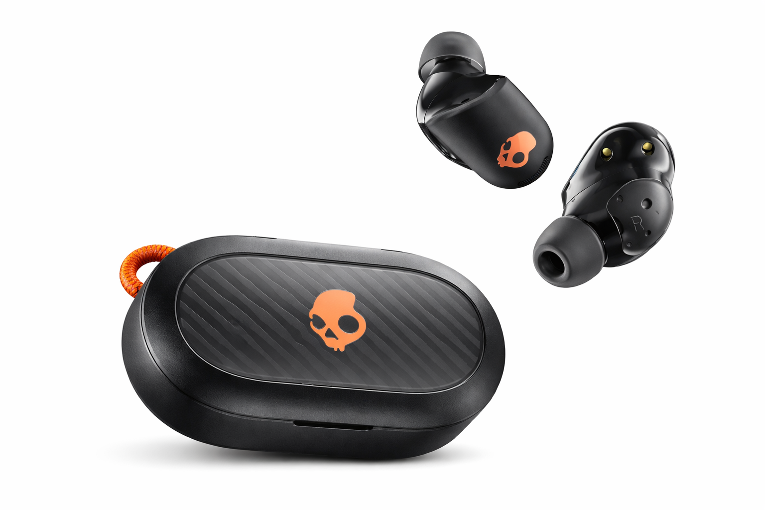 Skullcandy Sesh ANC Noise-Canceling True Wireless Earbuds Black and Orange S2SAW-S749