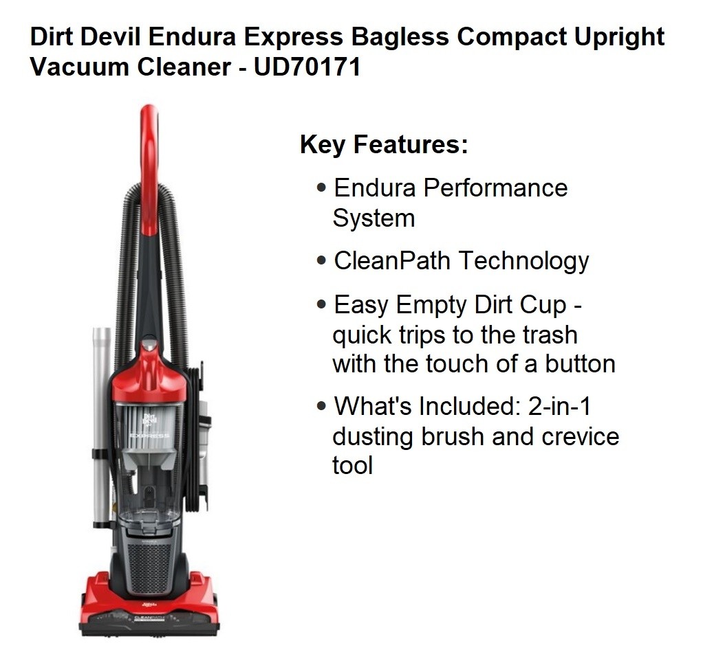 Dirt Devil Endura Express Bagless