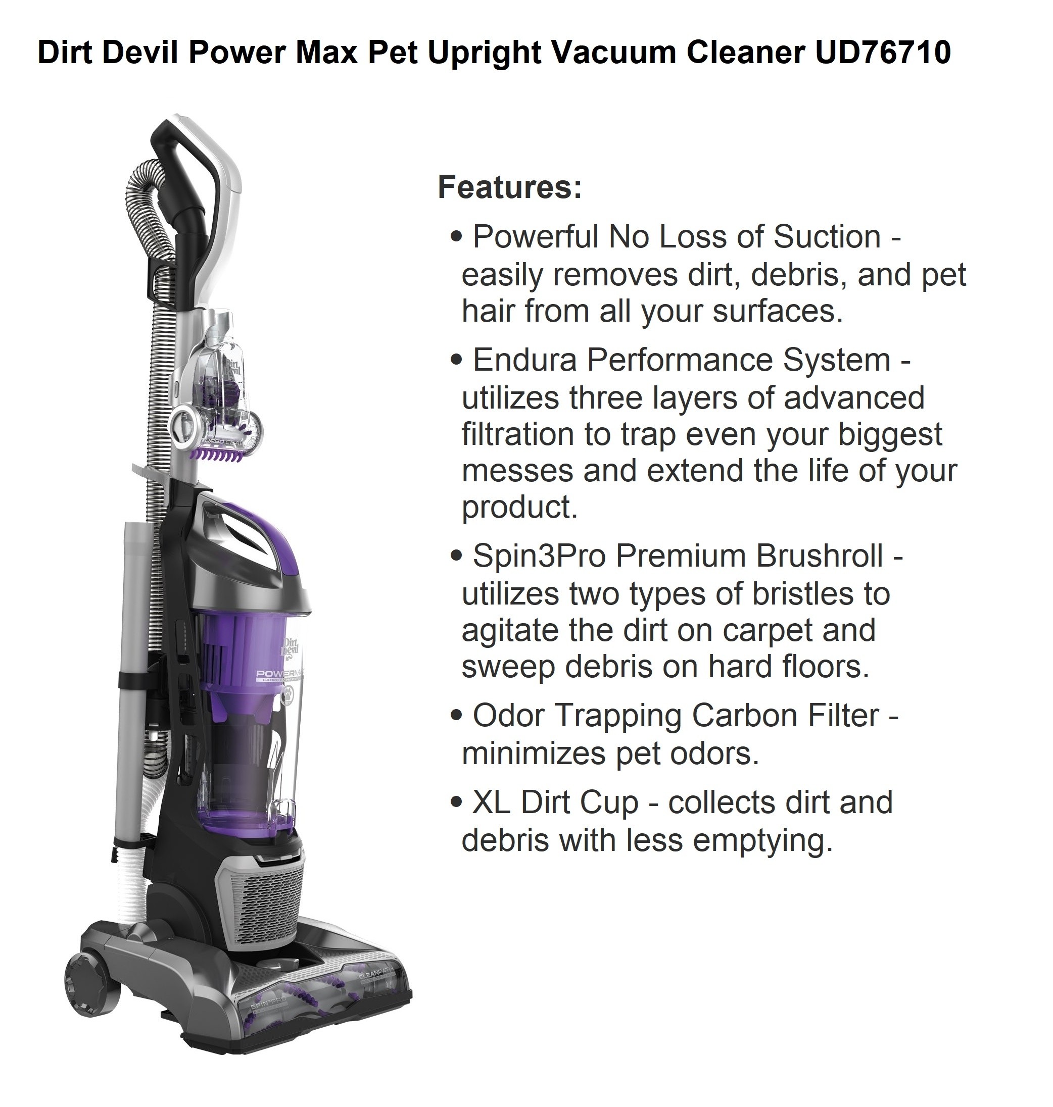Dirt Devil Power Max Pet Upright Vacuum