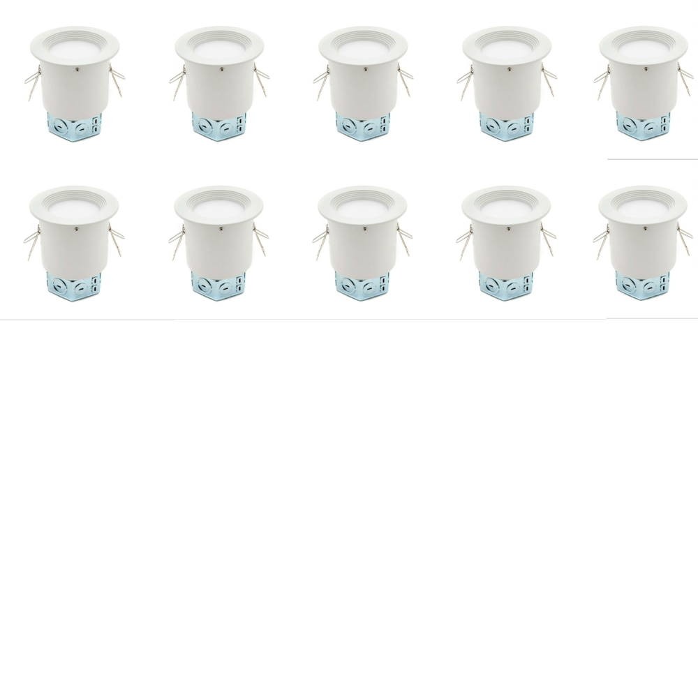 4” White Complete Fixture Fixed Flood