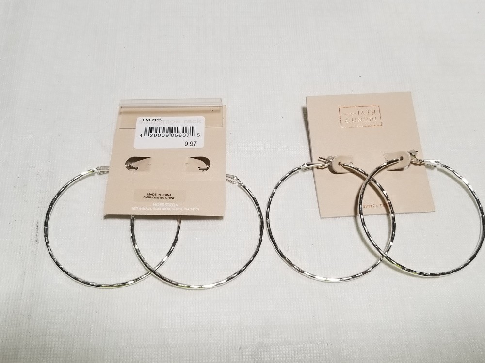 SILVER - 55MM TEXTURED EARRINGS