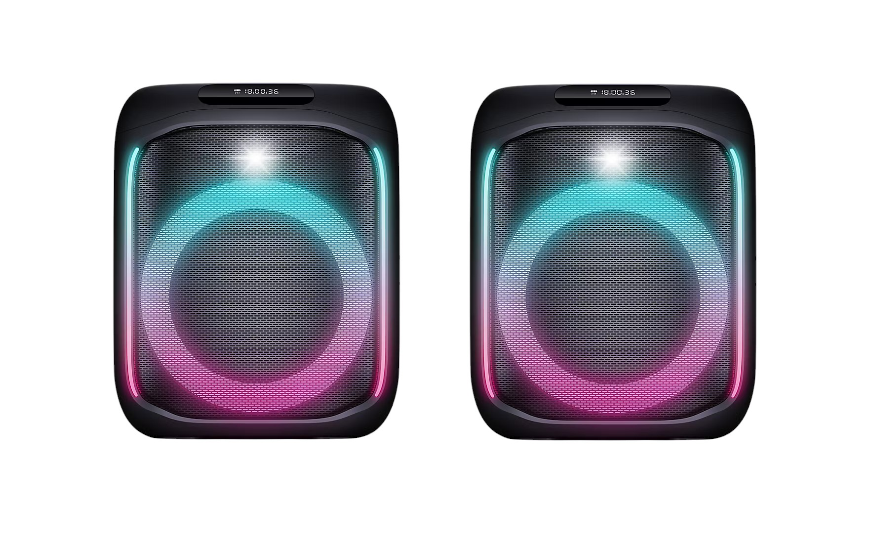 Edison Professional Block Party 2.0 Bluetooth Portable Party Speakers, 300-watts with RGB Lighting Effects - 2-Pack