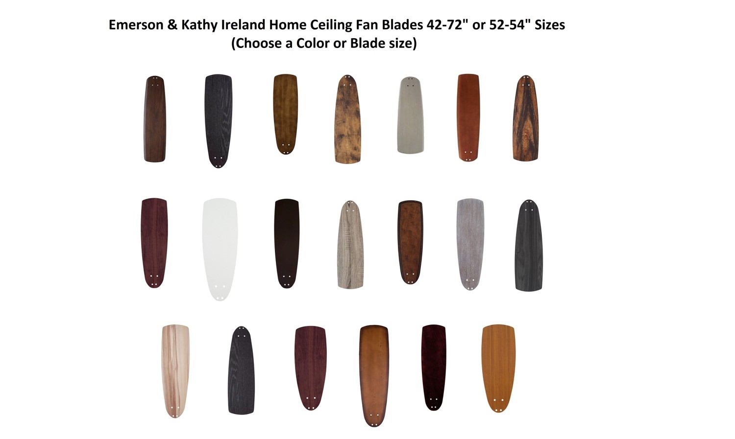 Emerson Kathy Ireland Home Ceiling Fan Blades 42-72" or 52-54" Multiple Models & Colors to Choose From