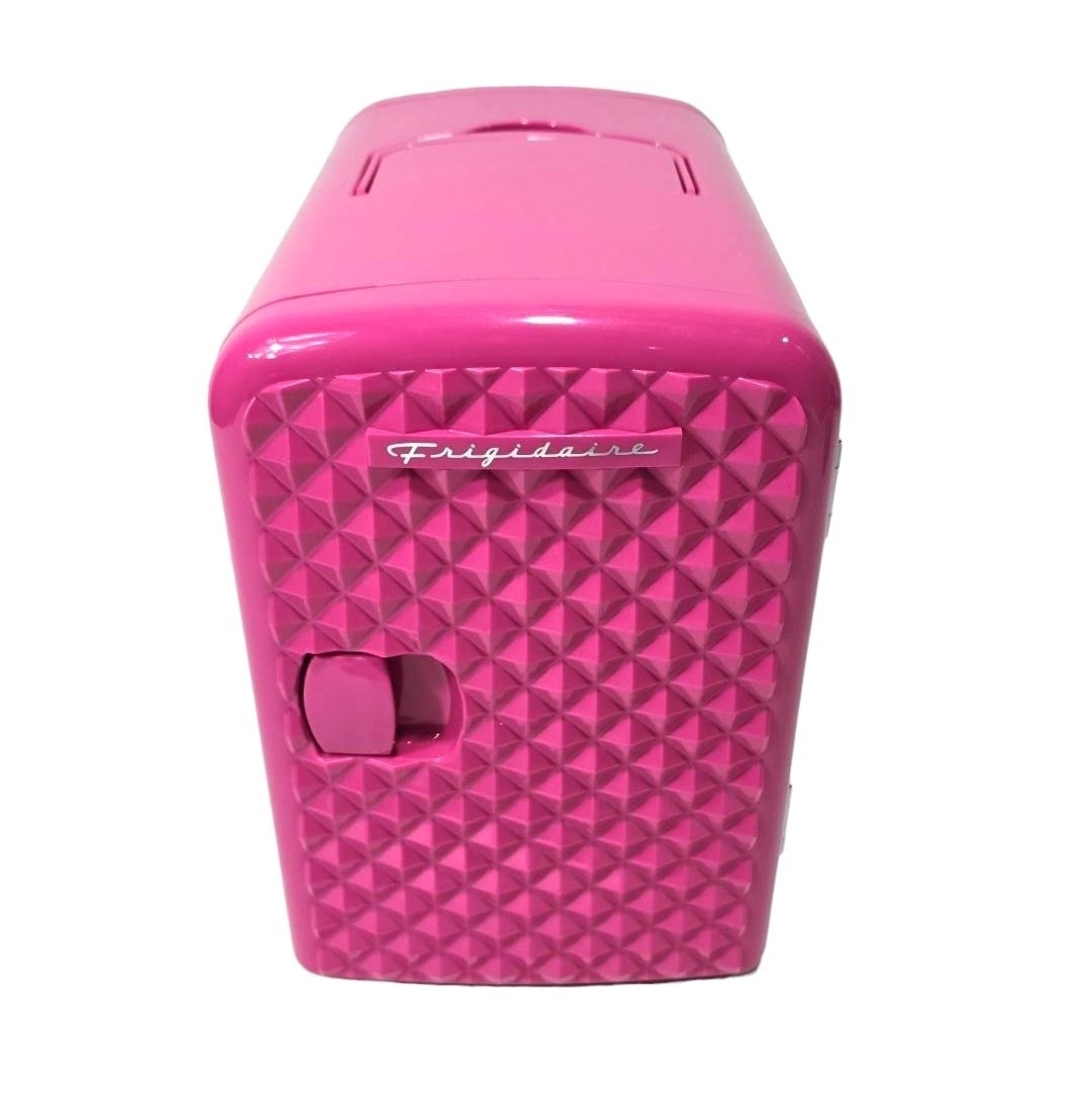 Frigidaire 9-Can Mini Retro Beverage Fridge 4-Liter Diamond Door EFMIS222-Pink