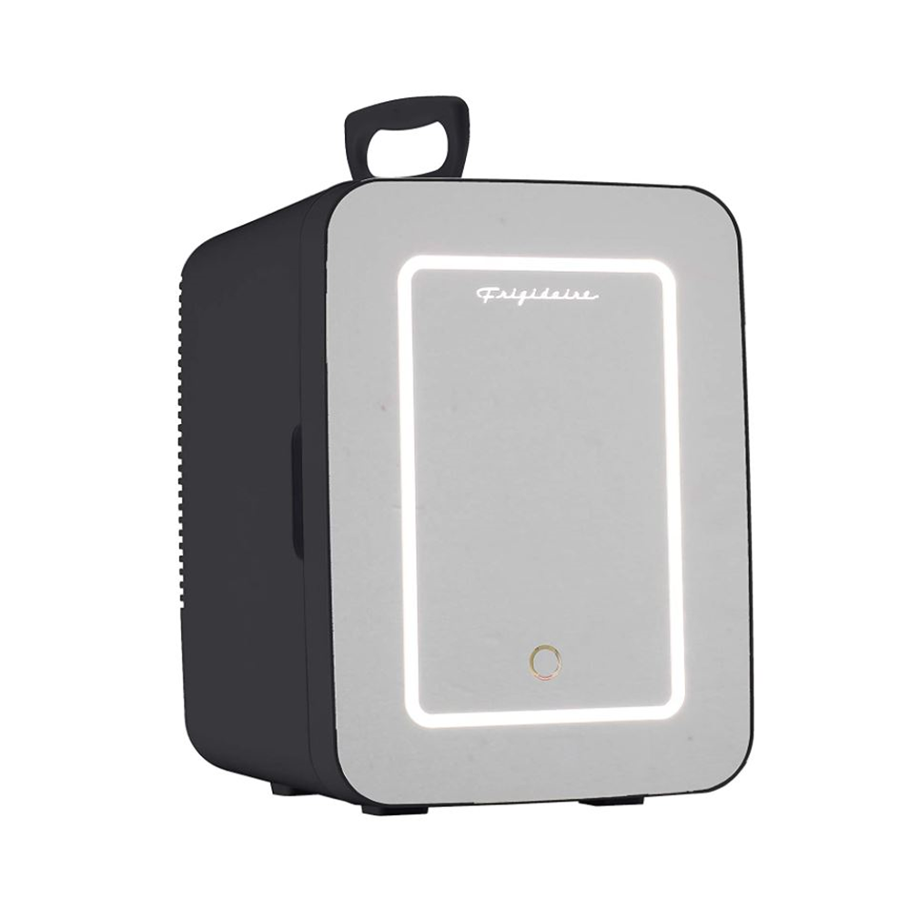 FRIGIDAIRE EFMIS170-BLACK, Mini Portable Lighted Mirror Fridge Cooler, 7L Capacity Chills 10 Cans