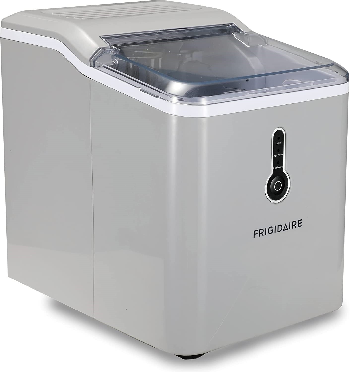 Frigidaire EFIC206BTGSL Counter Top Compact Ice Maker, Silver, with See-through Lid