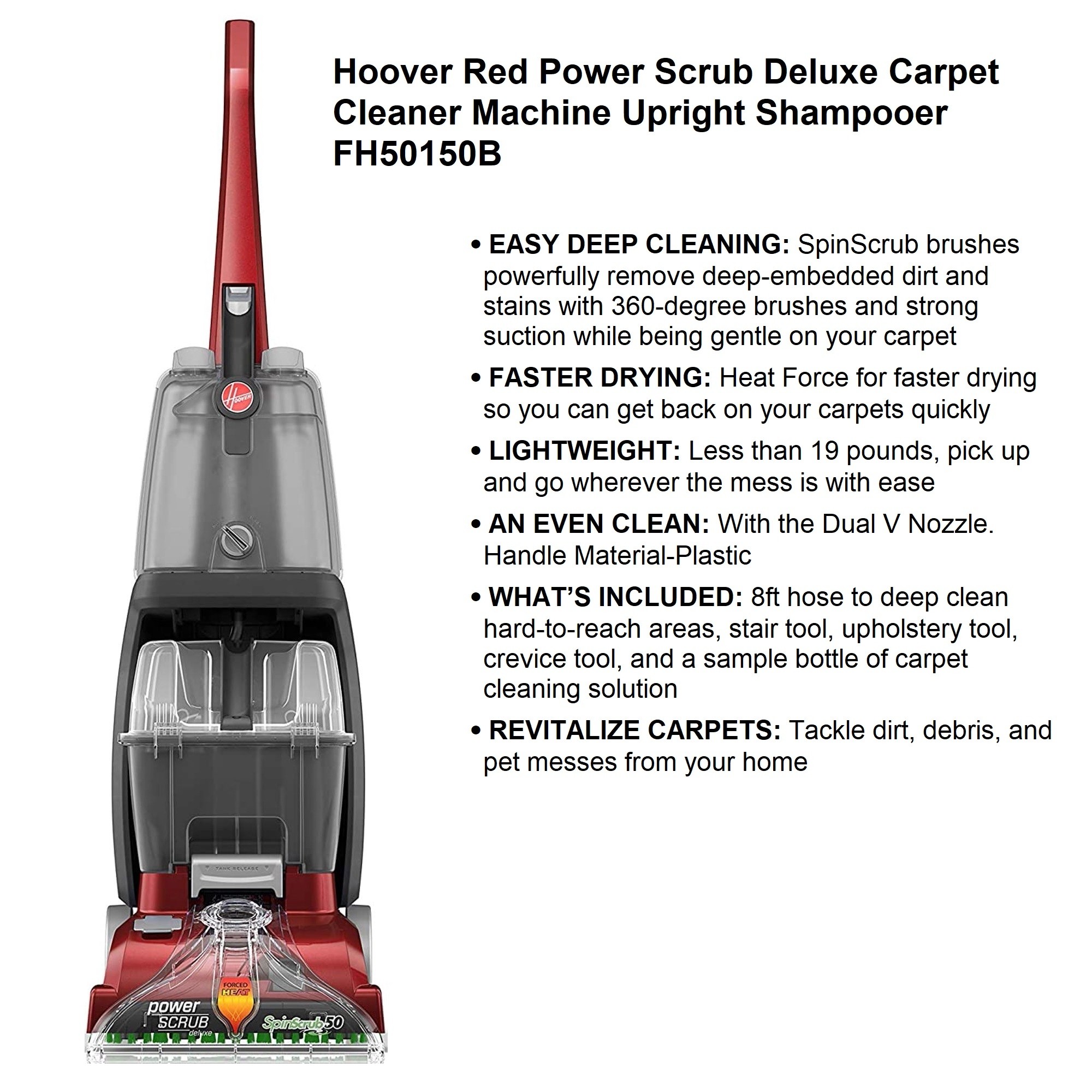 Hoover Red Power Scrub Deluxe Cleaner