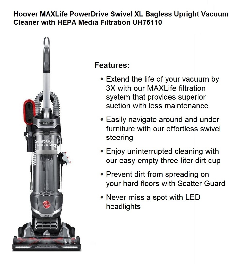 Hoover MAXLife PowerDrive Swivel XL