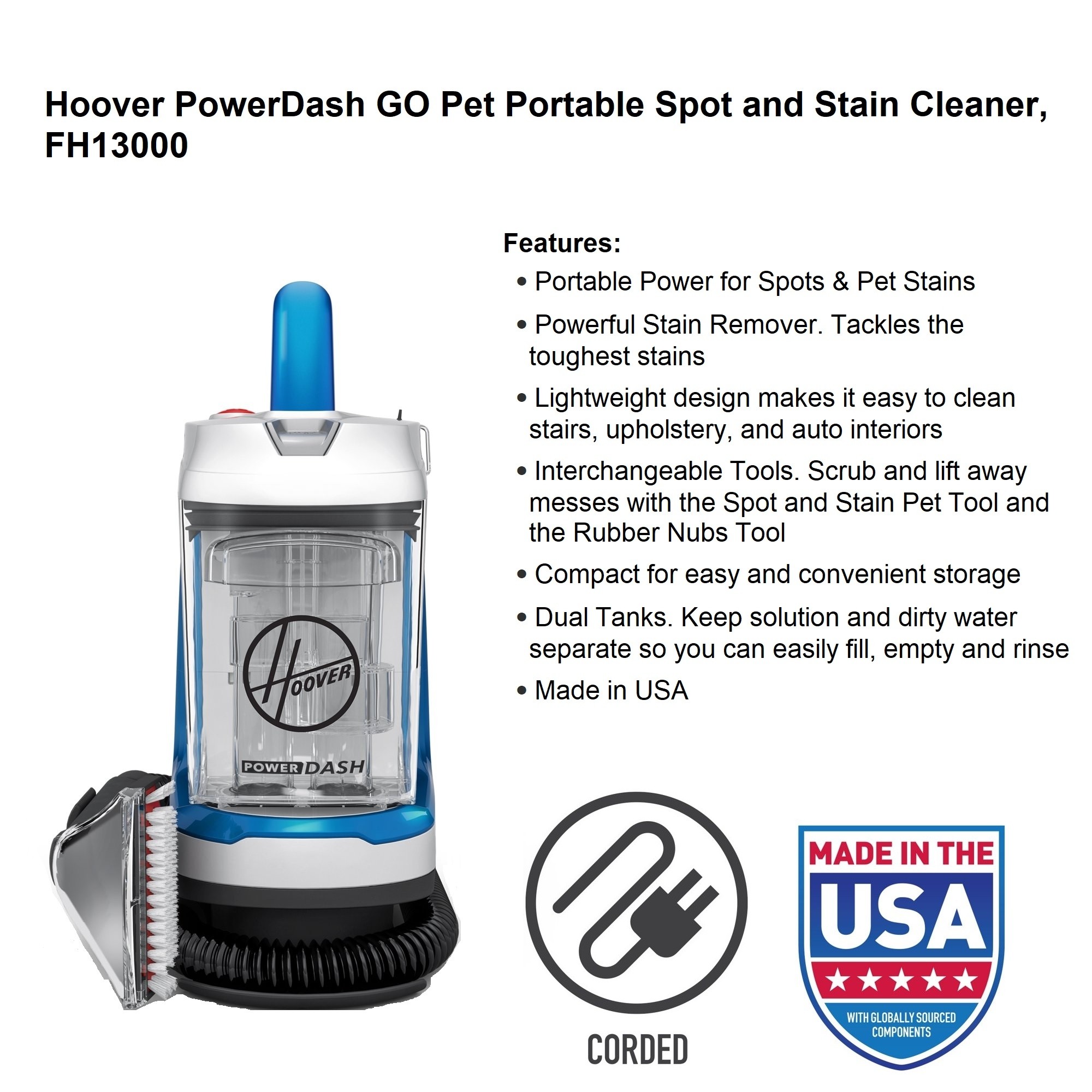 Hoover PowerDash GO Pet+ Spot Cleaner