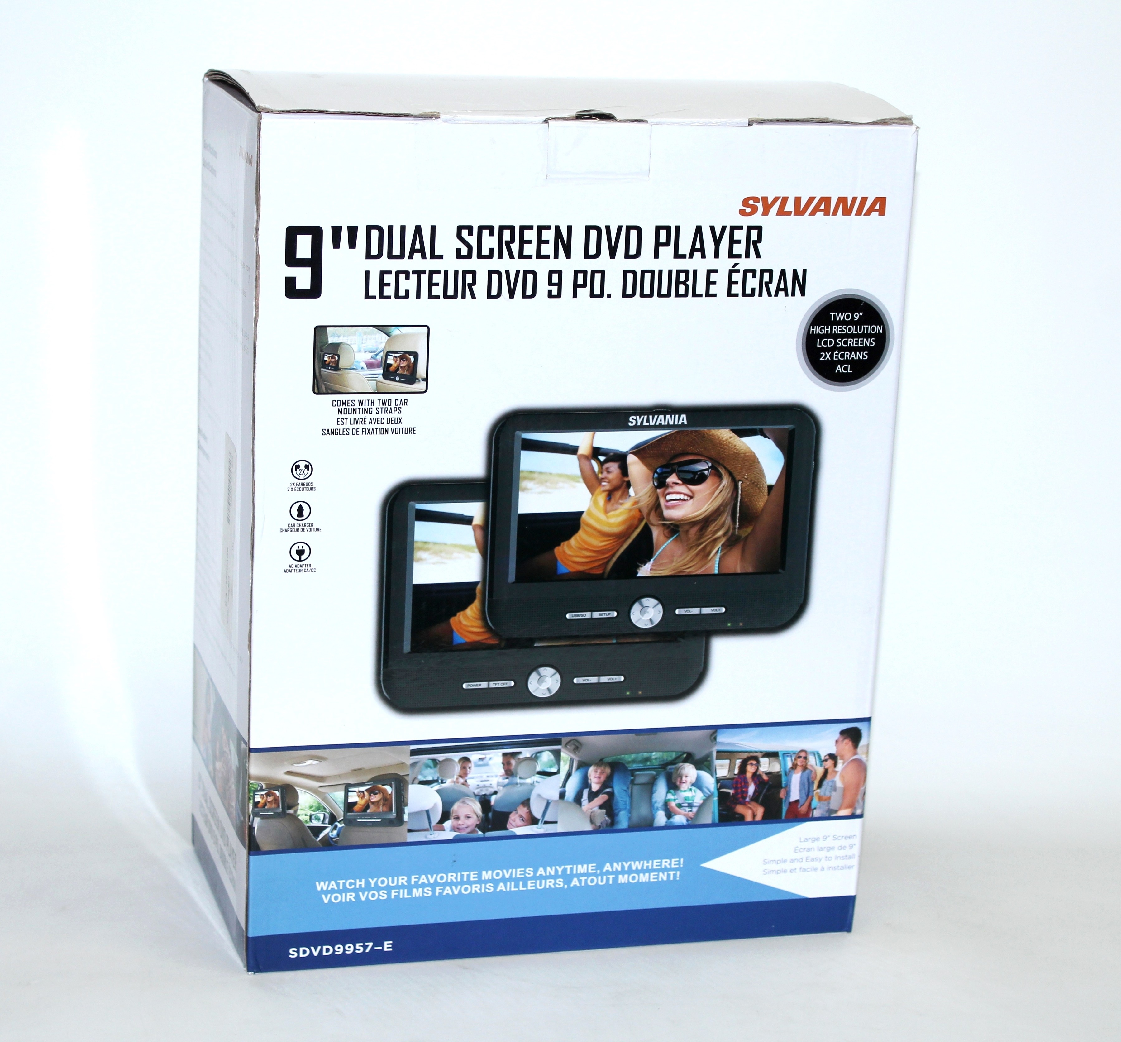 SYLVANIA SDVD9957-E 9" DUAL-SCREEN DVD 