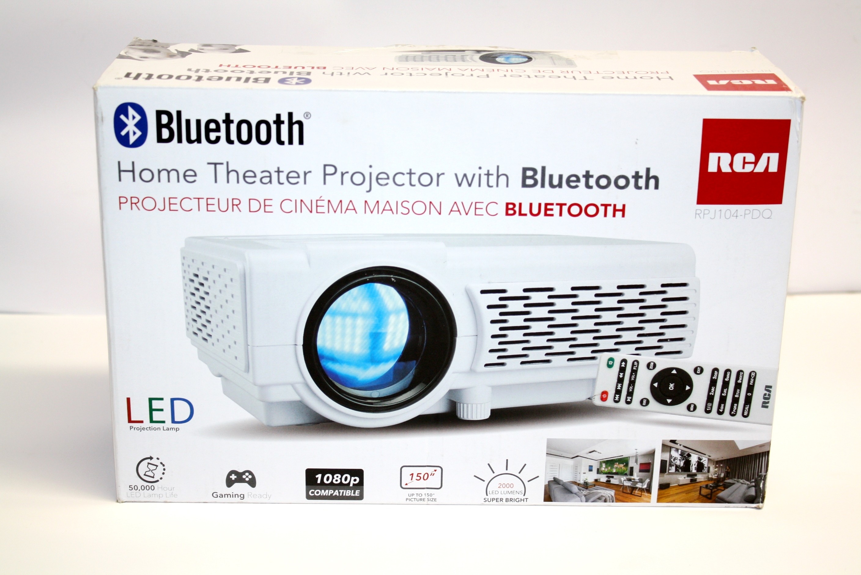 RCA Home Theater LCD Projector 1080p 2000 Lumens Bluetooth