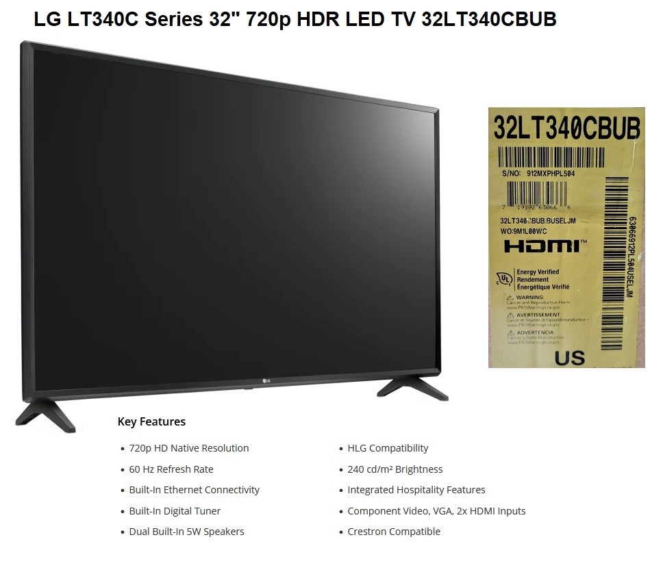 LG LT340C 32" 720P Commercial LED TV