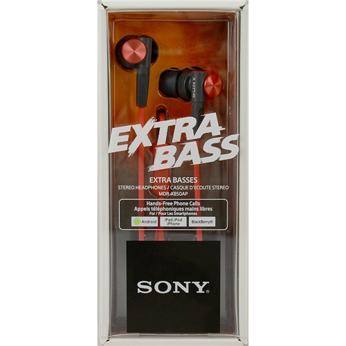 Sony Extra Bass In-Earbud Headphones (Red