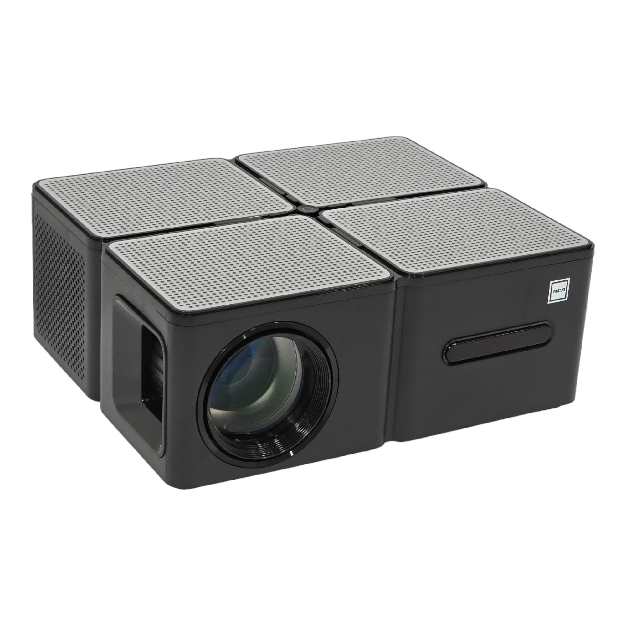 RCA RPJ167 Wi-Fi Bluetooth Native 1080p Projector, 4K Supported HD Outdoor Projector 680ANSI, Home Theater Projector with 300" Display Black