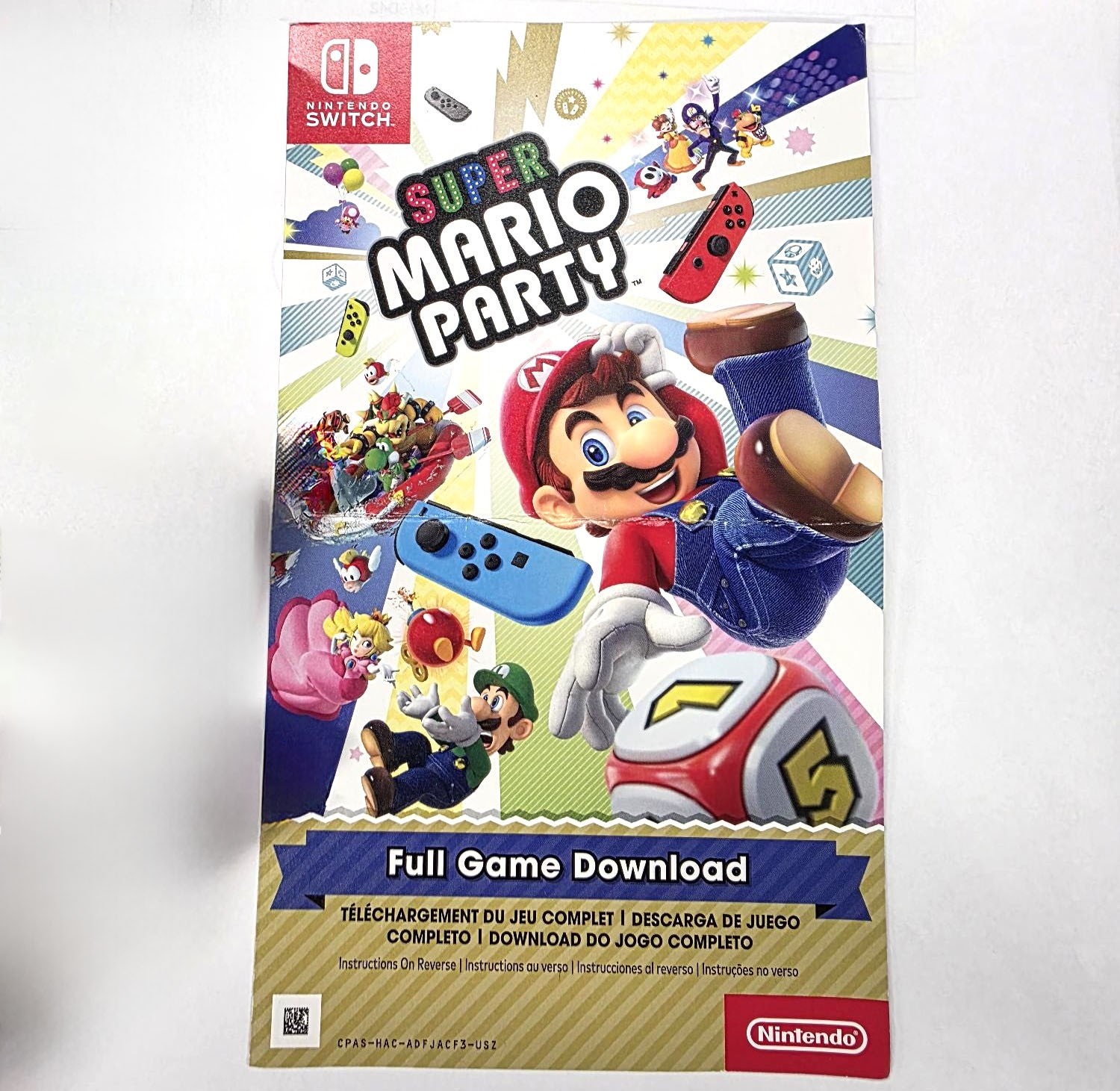 Nintendo Super Mario Party Digital Edition, Full Game Download Card only