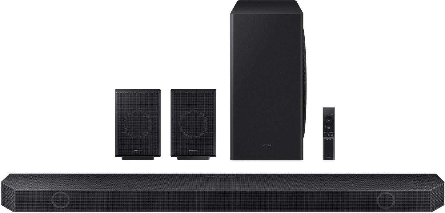 Samsung Q-Series 9.1.4ch Wireless True Dolby Atmos Soundbar with Q-Symphony and Rear Speakers - Titan Black HW-Q930C/ZA