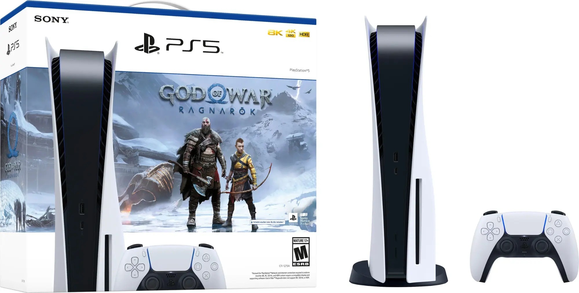 Sony PlayStation 5 Console with Controller - White 1000031652 - God of War Ragnarök Console Bundle
