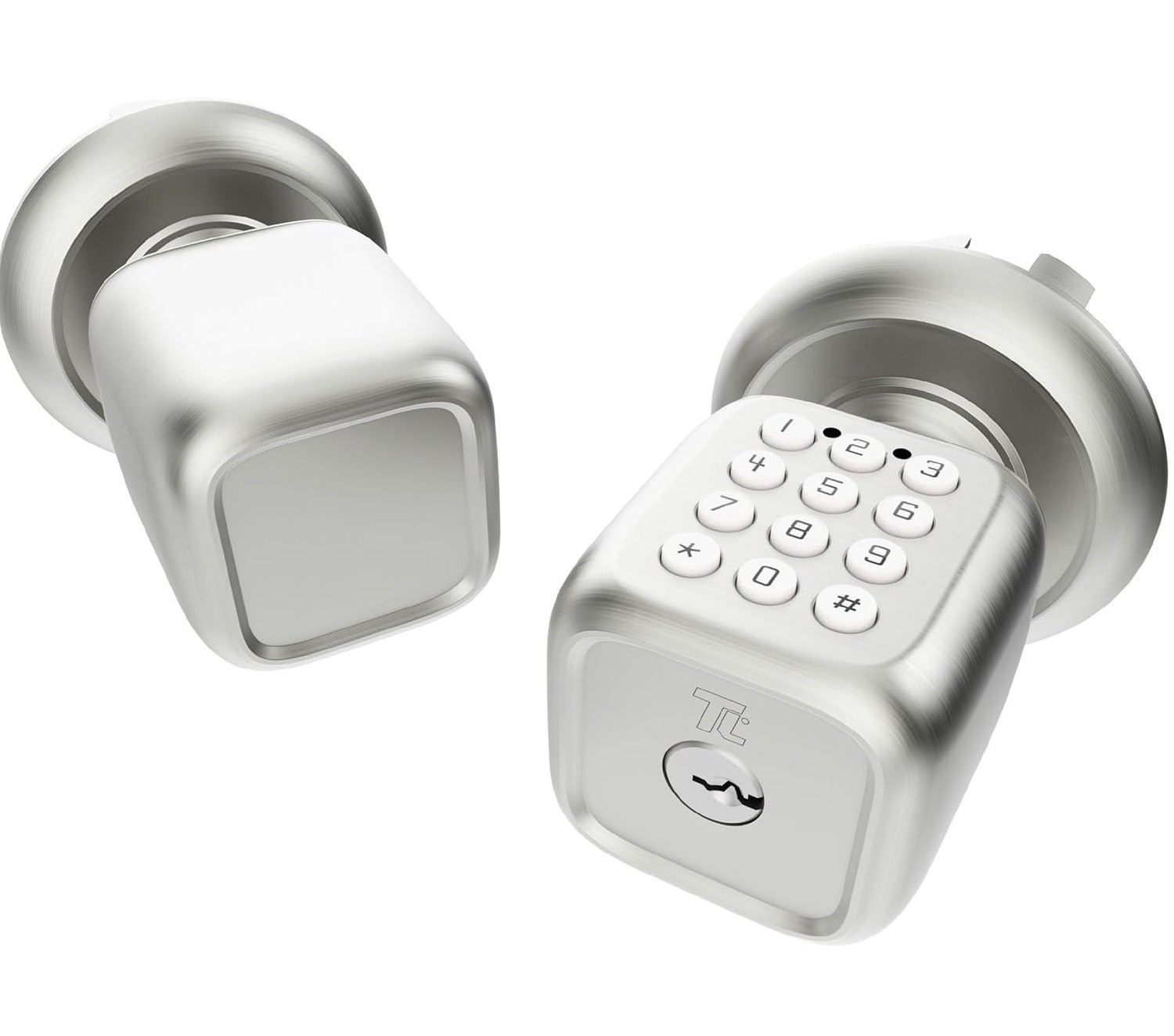 Turbolock TL111WM-BN Smart Digital Door Lock with Built-in Keypad, Door Knob-Style for Keyless Entry Brush Nickel