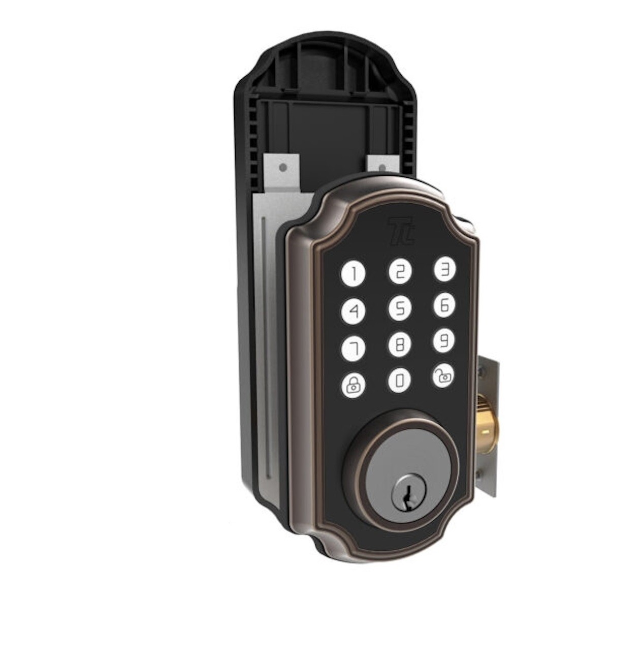TURBOLOCK TL117 Smart Lock with Keypad, Single-Cylinder Digital Deadbolt, Keys (Oil-Rubbed Bronze)