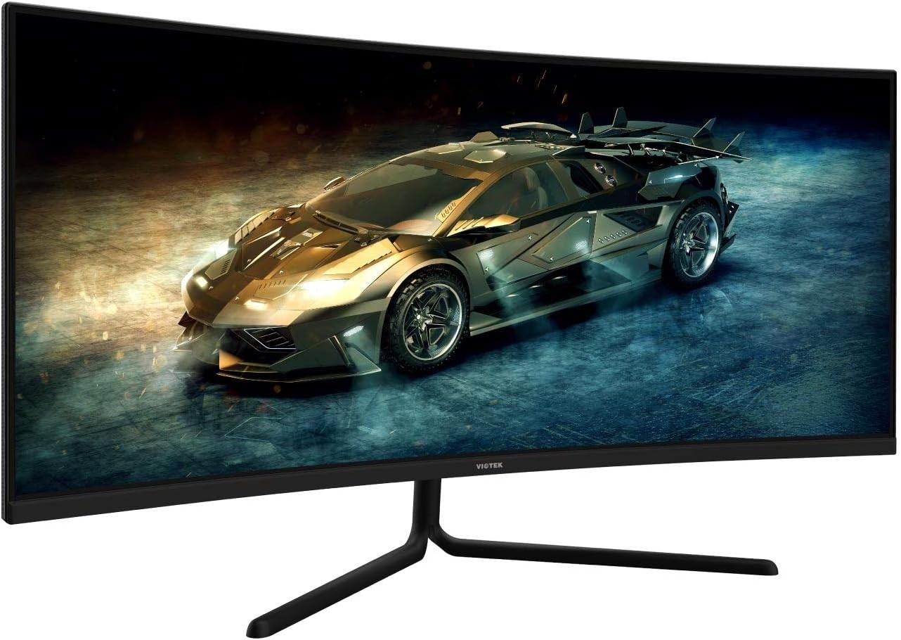 Viotek 34" LED Monitor GNV34DB 100Hz 1440p Gaming Monitor, Curved 1500R, 3 HDMI - GNV34DB