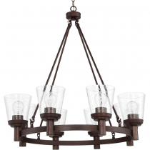 RIELLA 8LT MB CHANDELIER WITH CLEAR SEED