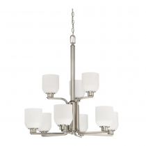 9 LT QUARTZ CHANDELIER OPAL GLS