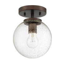 GALAXII 1-LT SEMI FLUSH CLR SEEDED GLASS