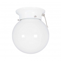 6IN C/M OPAL GLOBE W/PC WH