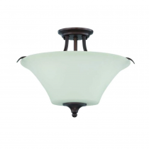 3 LT 100W MB DARBY SEMI FLUSH BRONZE