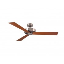 Kathy Ireland Home CF320CBS Keane 52" Brushed Steel With Natural Cherry/Walnut Blades Indoor Ceiling Fan In Natural Cherry/Walnut Veneer