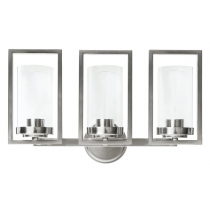 PRESTIGE 3LT WALL SCONCE WITH CLEAR GLAS
