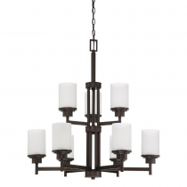9 LT SOMES CHANDELIER LINEN GLS